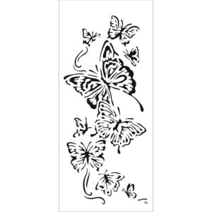 The Crafters Workshop 4x9 Slimline Stencil Flying Butterflies