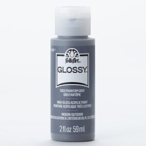 Phantom Gray Folkart Glossy Acrylic Paints - 2 Oz