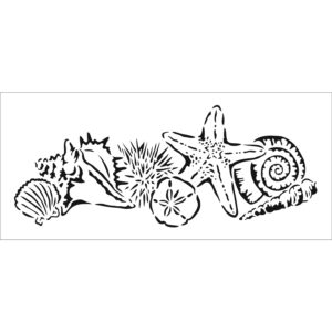 The Crafters Workshop 4x9 Slimline Stencil Shell Collection