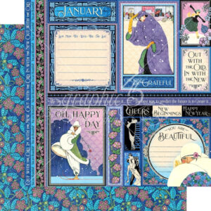 Graphic 45 January 12x12 Paper Packs Of 5 Sheets