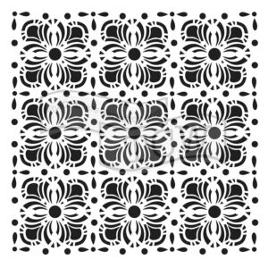 The Crafters Workshop 6x6 Stencil Flower Tiles