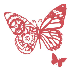 Couture Creations Gears And Butterflies Stamp Set 2 Piece
