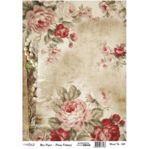 Cadence Rice Decoupage Paper - Pearls And Roses