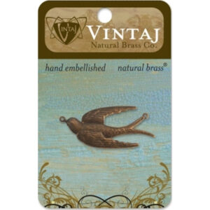 Vintaj Natural Brass Co. 41x18mm Soaring Sparrow