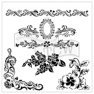 The Crafters Workshop 6x6 Stencil Floral Flourish