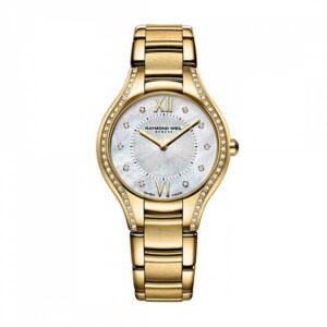Raymond Weil Noemia Yellow Gold Plate Quartz MOP Diamond Watch 5124-PS-00985