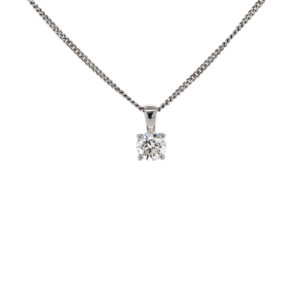 18ct White Gold .30cts Brilliant Cut Claw Set Pendant