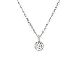18ct White Gold Single Brilliant Cut Diamond Pendant .61cts