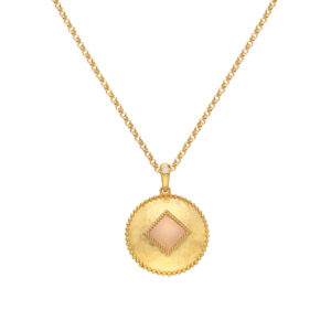 Hot Diamonds X Gemstones Pink Quartz Coin Pendant DP936