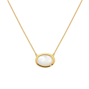 Hot Diamonds X Gemstones Oval MOP Necklace DN186