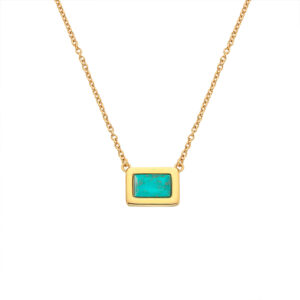 Hot Diamonds X Gemstones Turquoise Rectangle Pendant DN179