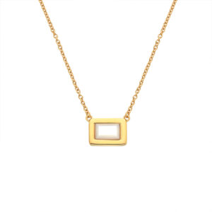 Hot Diamonds X Gemstones MOP Rectangle Necklace DN180