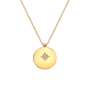 Hot Diamonds X Gemstones Starburst White Topaz Locket and chain DP933