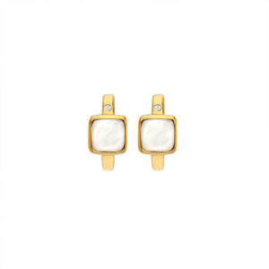 Hot Diamonds X Gemstones Square MOP Hoop Earrings DE767