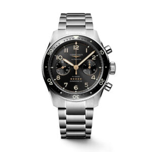 LONGINES Spirit Flyback 42mm Automatic Watch Black Arabic Dial  L3.821.4.53.6