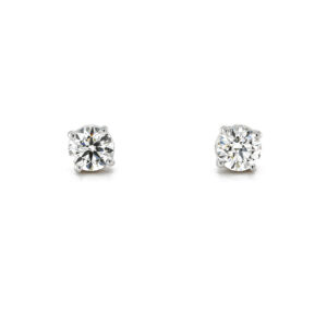 Platinum Brilliant Cut Diamond Claw Set Stud Earrings Total Diamond 1.00ct