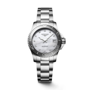 LONGINES HydroConquest White MOP Diamond Bracelet Quartz L3.370.4.87.6
