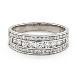 9ct White Gold Brilliant Cut Diamond Band