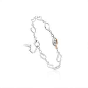Clogau Silver & 9ct Rose Gold Past Present Future Multilink Bracelet