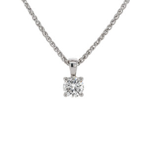 18ct White Gold Diamond 1.22cts Claw Set Pendant
