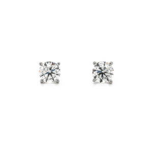 18ct White Gold Brilliant Cut Diamond Claw Set Martini Stud Earrings Total 1.67cts