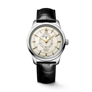 LONGINES Conquest Heritage Central Power Reserve Champagne Dial Strap Watch L1.648.4.78.2