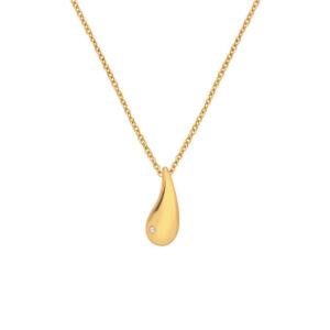 Hot Diamonds X Golden Edit Silver Gold Plated Tide Pendant With Chain