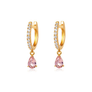 Carat Leni Gold Plated Lab Grown Morganite Drop Earring CE925Y-LENI-MG