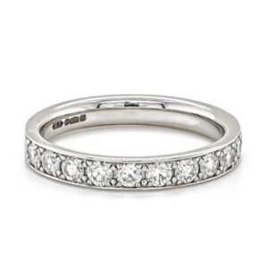 Platinum Brilliant Cut Grain Set Half Eternity Diamond Ring 0.65ct