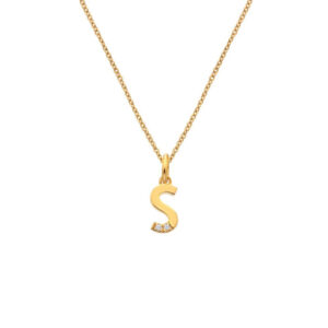 Hot Diamonds Gold Plated Letter S Pendant and Chain DP957