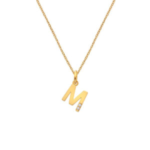 Hot Diamonds Gold Plated Letter M Pendant and Chain DP951