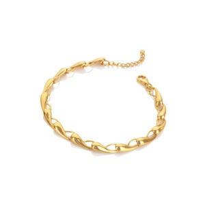 Hot Diamonds X Golden Edit Gold Plated Tide Bracelet DL670