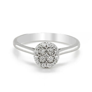 9ct White Gold Diamond Illusion Cluster Ring .16ct