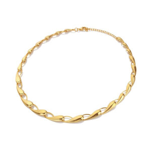 Hot Diamonds X Golden Edit Tide Link Yellow Plated Necklace DN195