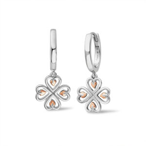 Clogau Tree of Life® Sterling Silver Heart Drop-Hoop Earrings 3STOL0739