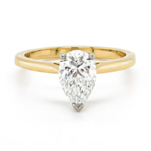 18ct Yellow Gold and Platinum Pear Lab Grown Diamond Ring 1.50cts