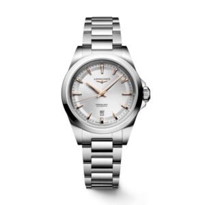 LONGINES Conquest 30mm Automatic Silver Baton Bracelet L3.320.4.72.6