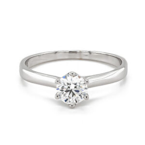 18ct White Gold Single Diamond Engagement Ring .69ct E/Si2