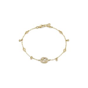 Gucci Interlocking 18ct Yellow Gold Diamond Bracelet YBA729403002017