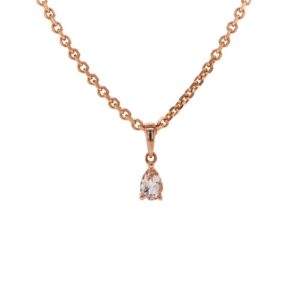 9ct Rose Gold Pear Shaped Morganite Pendant 0.35ct