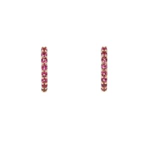 9ct Rose Gold Brilliant Pink Tourmaline Hoop Earrings 0.36ct