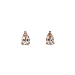 9ct Rose Gold Pear Shaped Morganite Stud Earrings 0.71ct