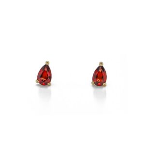 9ct Yellow Gold Pear Shaped Garnet Stud Earrings 0.94ct