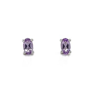9ct White Gold Oval Shaped Pink Amethyst Stud Earrings 0.39ct