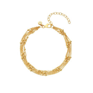 Hot Diamonds Multi Strand Gold Plated Bracelet DL691
