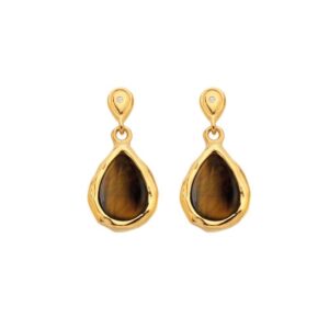 Hot Diamonds X Gemstones Tigers Eye Drop Earrings DE819