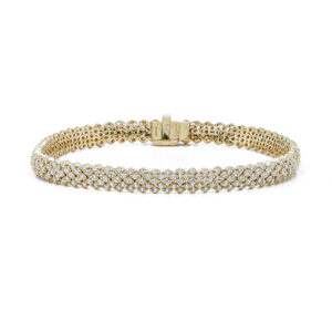 18ct Yellow Gold Diamond Link Bracelet Total 3.95cts