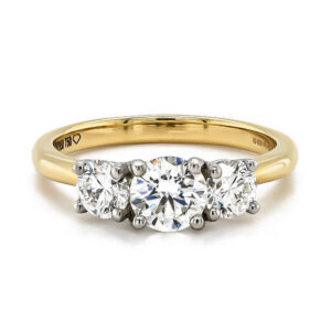 18ct Yellow Gold Three Brilliant Cut Diamond Ring Total 1.41cts