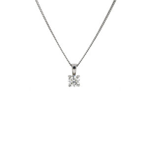 18ct White Gold Single Round Diamond .40cts Pendant
