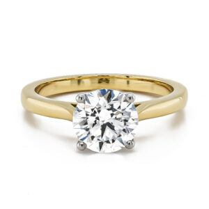 18ct Yellow Gold and Platinum Single Brilliant Cut Lab Grown Diamond 2.00cts Ring
